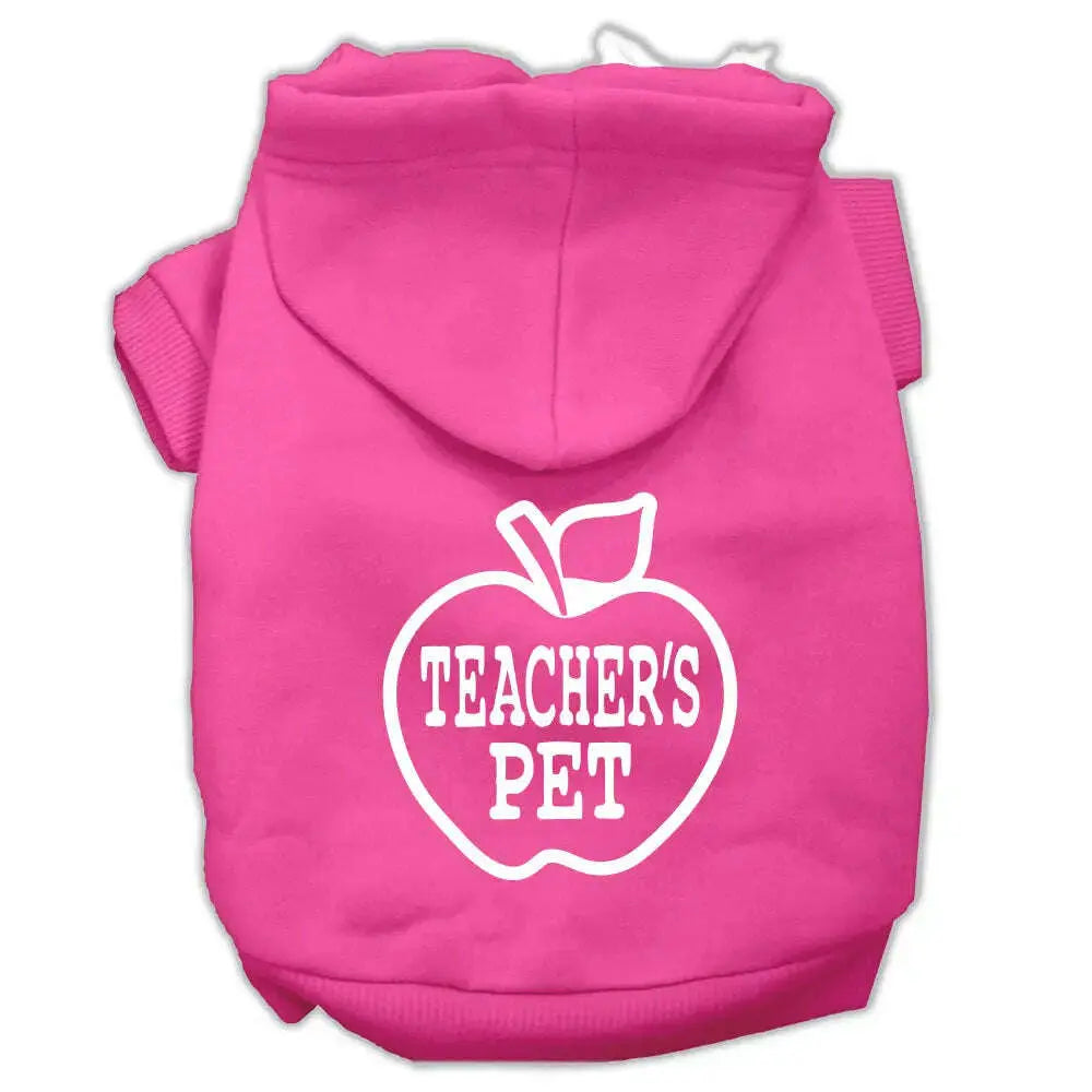 Teachers-Pet-Screen-Print-Pet-Hoodies-Bright-Pink-Size-M-GreatEagleInc-319843434