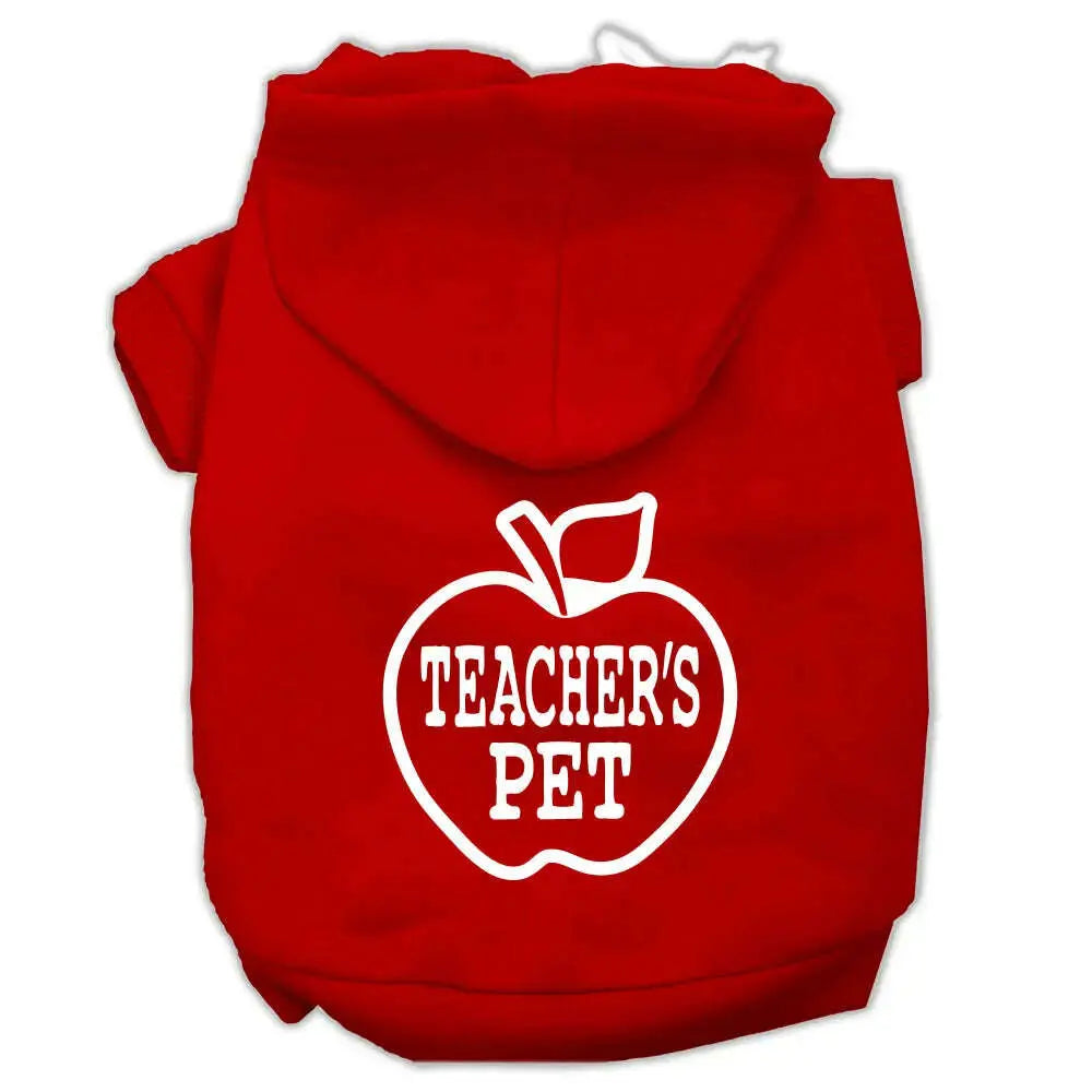 Teachers-Pet-Screen-Print-Pet-Hoodies-Red-Size-Xxxl-GreatEagleInc-319459343