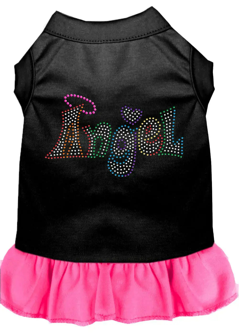 Technicolor-Angel-Rhinestone-Pet-Dress-Black-With-Bright-Pink-Xxl-GreatEagleInc-333861398