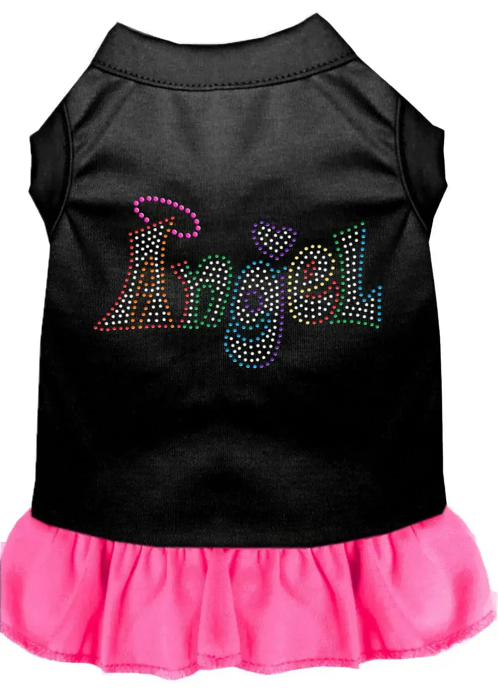 Technicolor-Angel-Rhinestone-Pet-Dress-Black-With-Bright-Pink-Xxxl-GreatEagleInc-318656130
