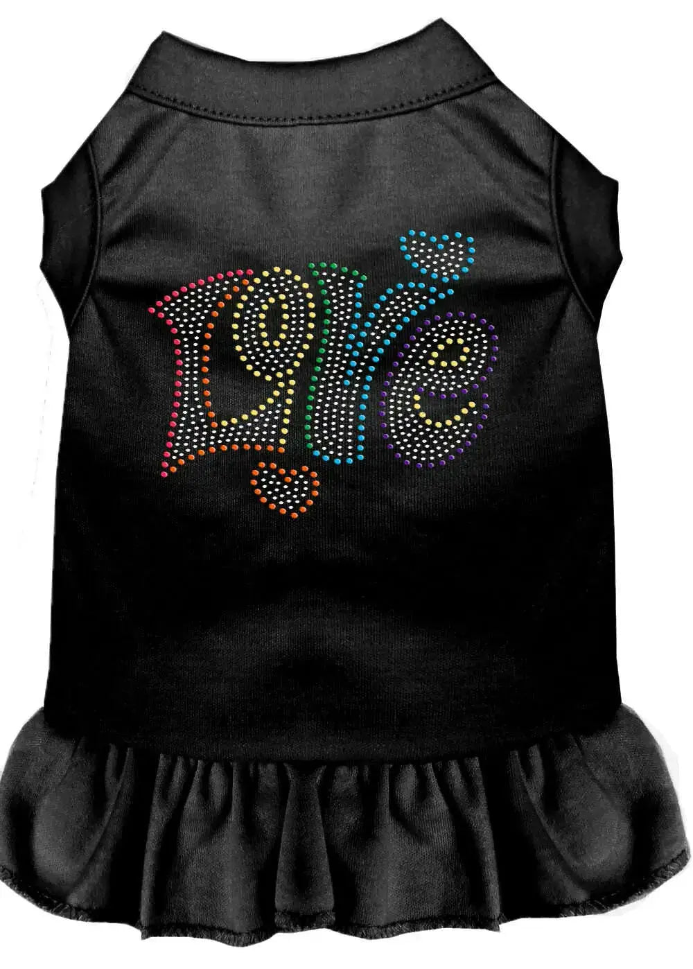 Technicolor-Love-Rhinestone-Pet-Dress-Black-4x-GreatEagleInc-333863419