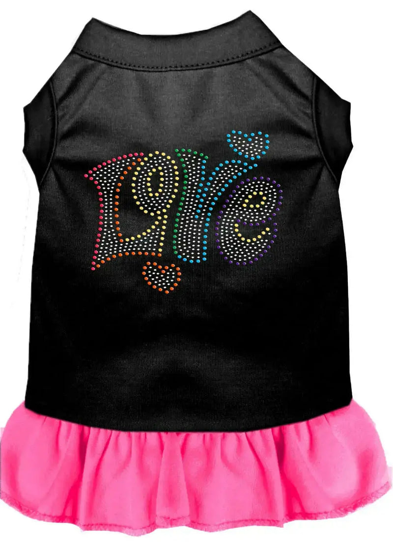 Technicolor-Love-Rhinestone-Pet-Dress-Black-With-Bright-Pink-Xxl-GreatEagleInc-319286146
