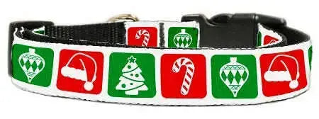 Timeless-Christmas-Nylon-Dog-Collar-Medium-Narrow-GreatEagleInc-318602740