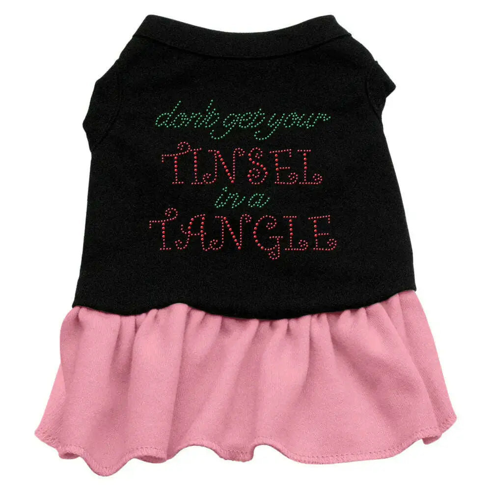 Tinsel-In-A-Tangle-Rhinestone-Dress-Black-With-Pink-Xs-GreatEagleInc-319341148