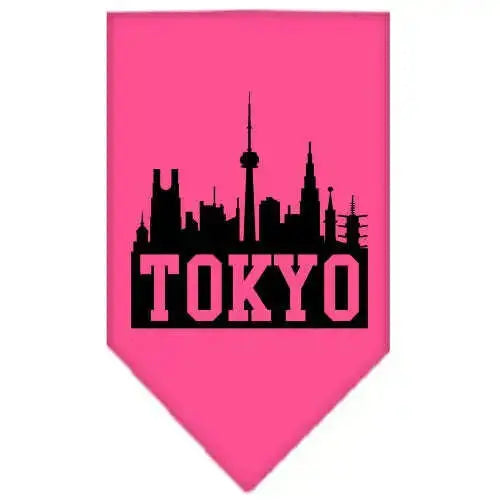 Tokyo-Skyline-Screen-Print-Bandana-Bright-Pink-Large-GreatEagleInc-318503749