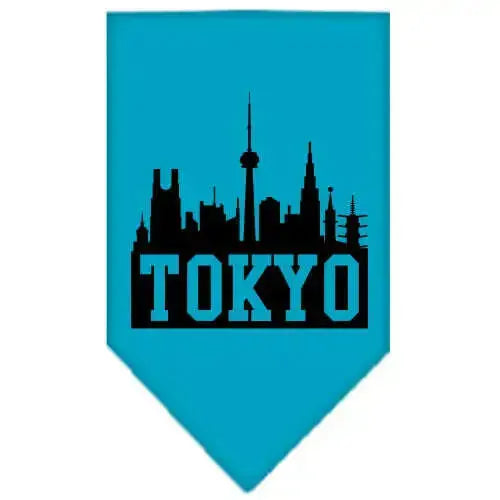 Tokyo-Skyline-Screen-Print-Bandana-Turquoise-Large-GreatEagleInc-318504776