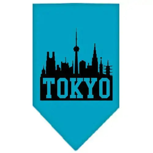 Tokyo-Skyline-Screen-Print-Bandana-Turquoise-Small-GreatEagleInc-318505958