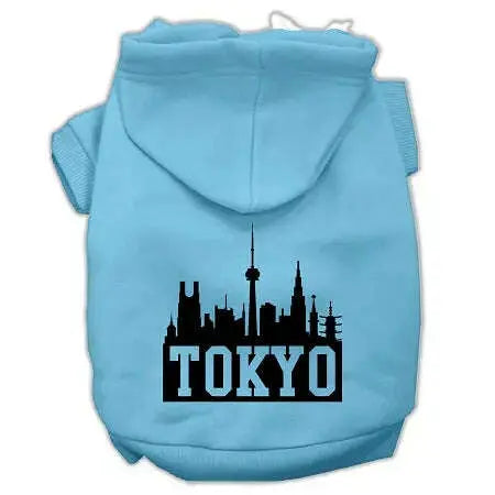 Tokyo-Skyline-Screen-Print-Pet-Hoodies-Baby-Blue-Size-Xxl-GreatEagleInc-319740679