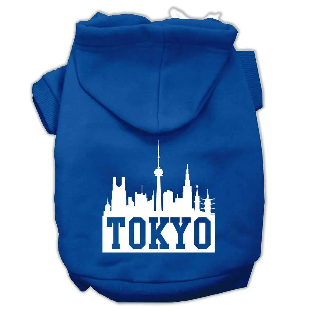 Tokyo-Skyline-Screen-Print-Pet-Hoodies-Blue-Size-Xl-GreatEagleInc-318668851