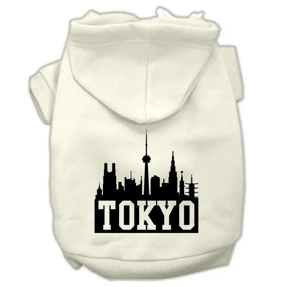 Tokyo-Skyline-Screen-Print-Pet-Hoodies-Cream-Size-Xs-GreatEagleInc-318669534
