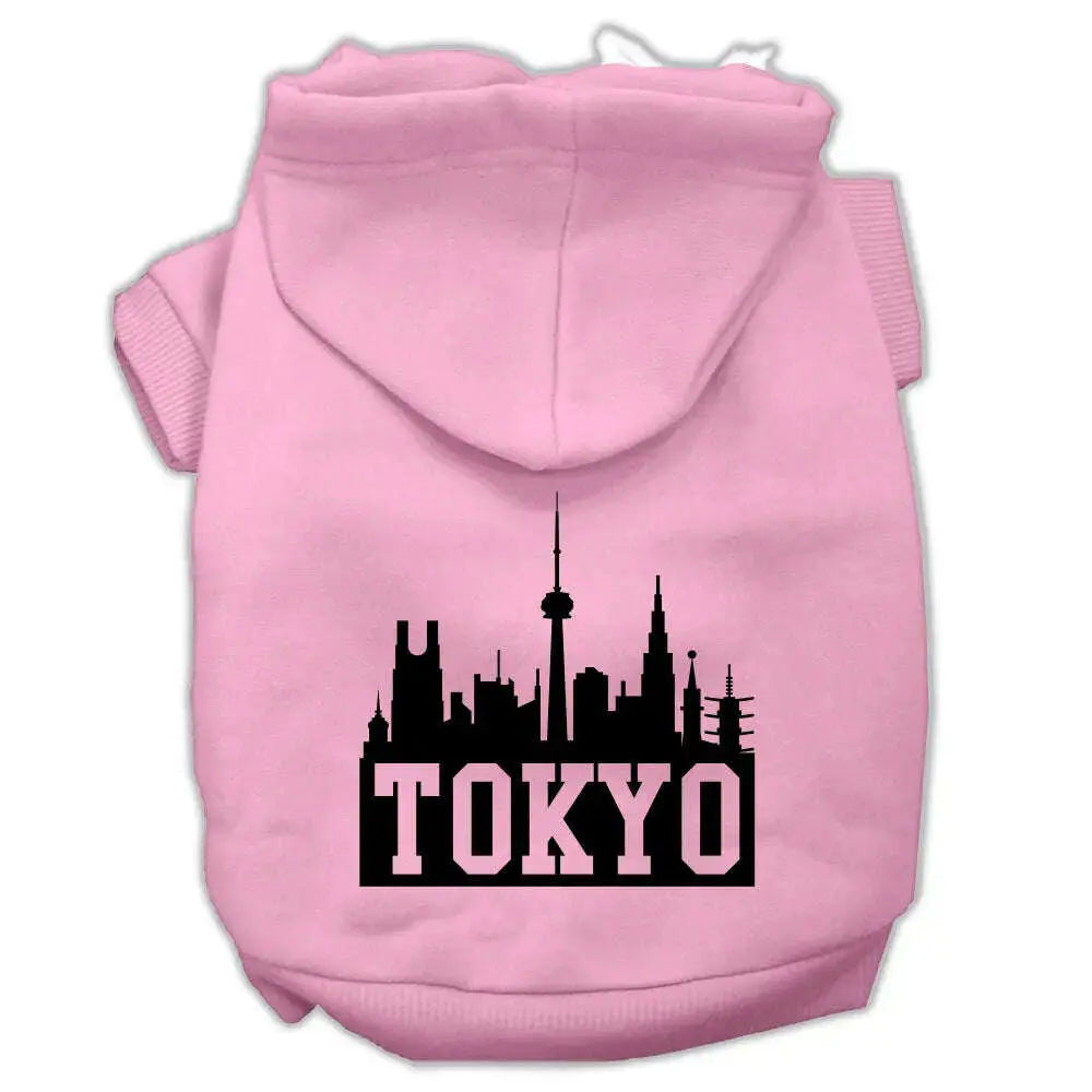 Tokyo-Skyline-Screen-Print-Pet-Hoodies-Light-Pink-Size-Xxl-GreatEagleInc-319740018