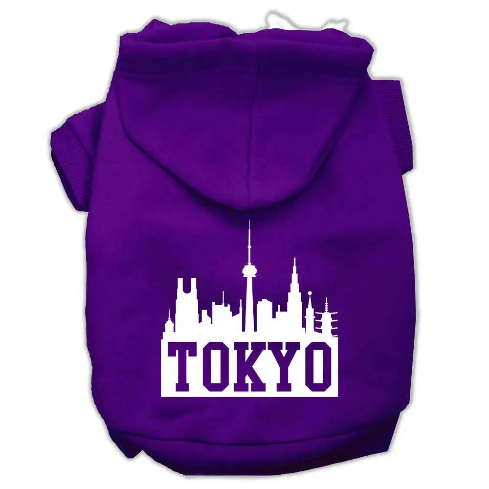 Tokyo-Skyline-Screen-Print-Pet-Hoodies-Purple-Size-Xxxl-GreatEagleInc-319739195