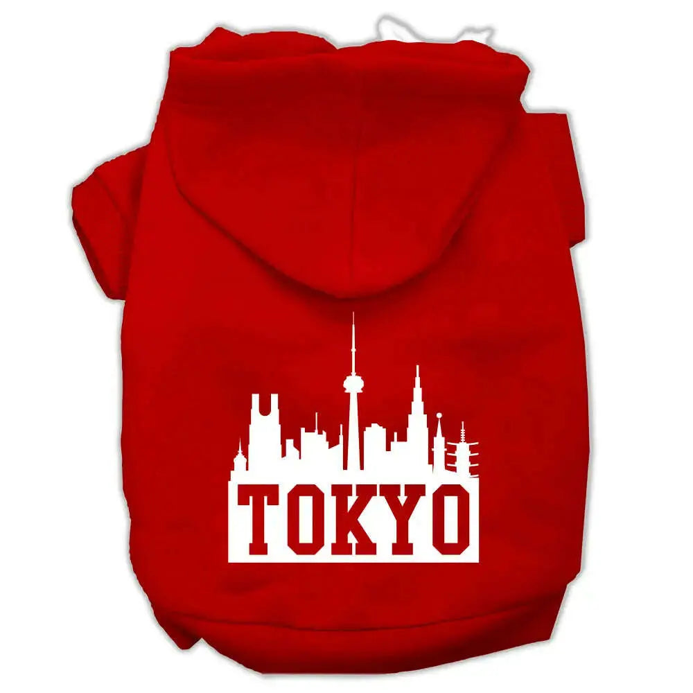 Tokyo-Skyline-Screen-Print-Pet-Hoodies-Red-Size-Sm-GreatEagleInc-319741573
