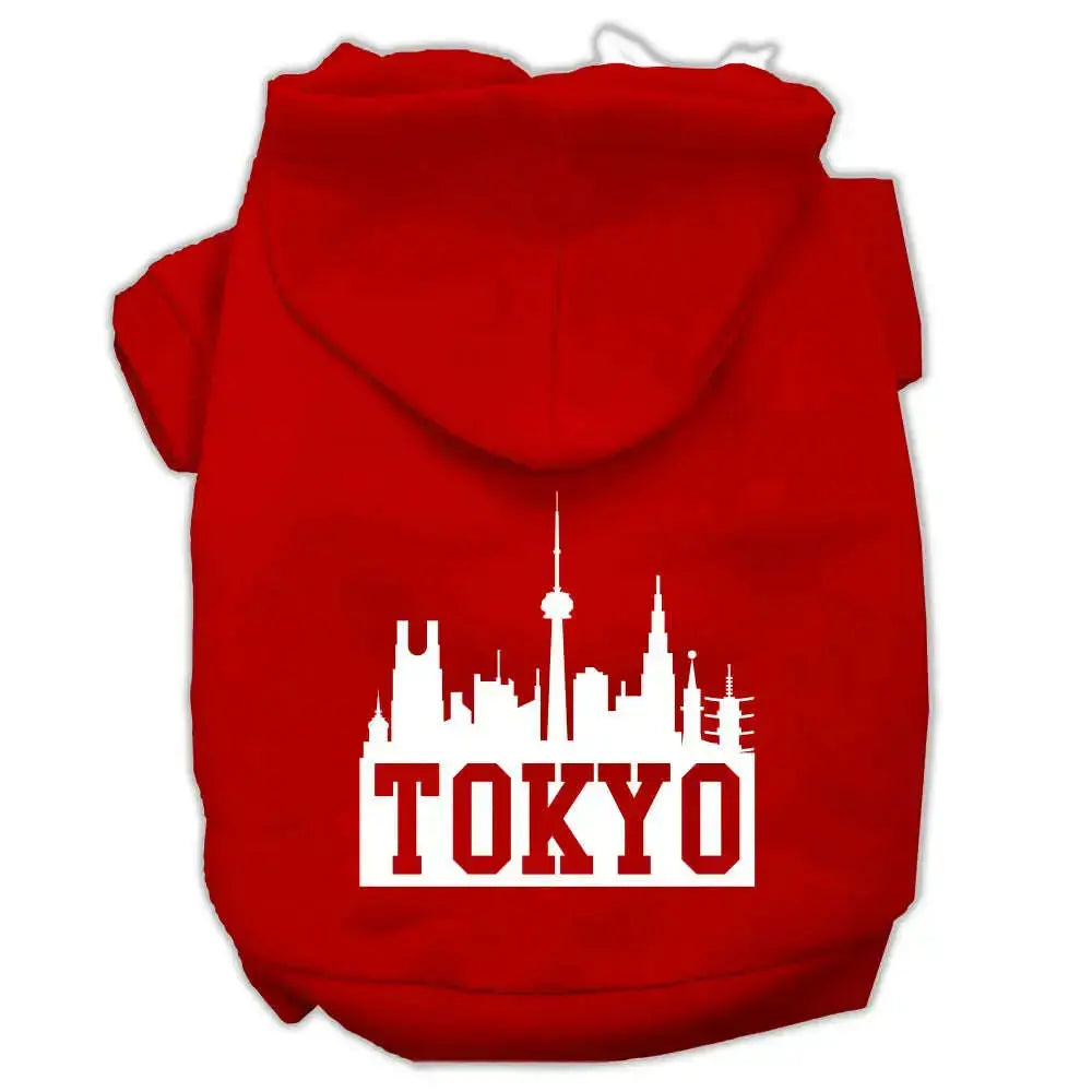 Tokyo-Skyline-Screen-Print-Pet-Hoodies-Red-Size-Xl-GreatEagleInc-319741064