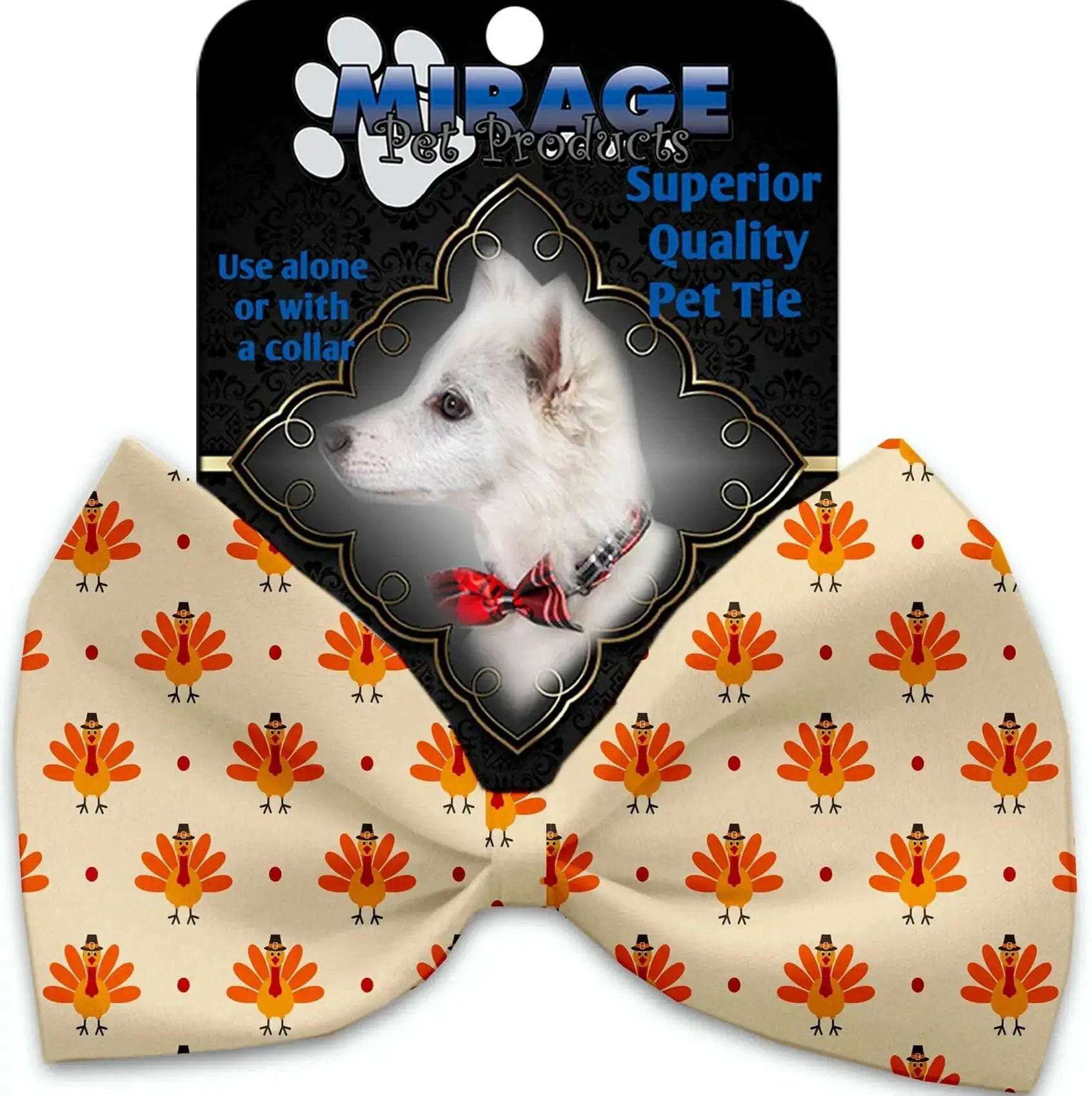 Turkey-Trot-Pet-Bow-Tie-Collar-Accessory-With-Velcro-GreatEagleInc-320195537