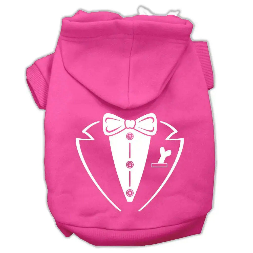 Tuxedo-Screen-Print-Pet-Hoodies-Bright-Pink-Size-Lg-GreatEagleInc-319728532