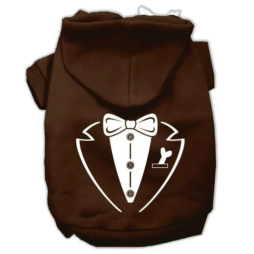 Tuxedo-Screen-Print-Pet-Hoodies-Brown-Size-Lg-GreatEagleInc-319728480
