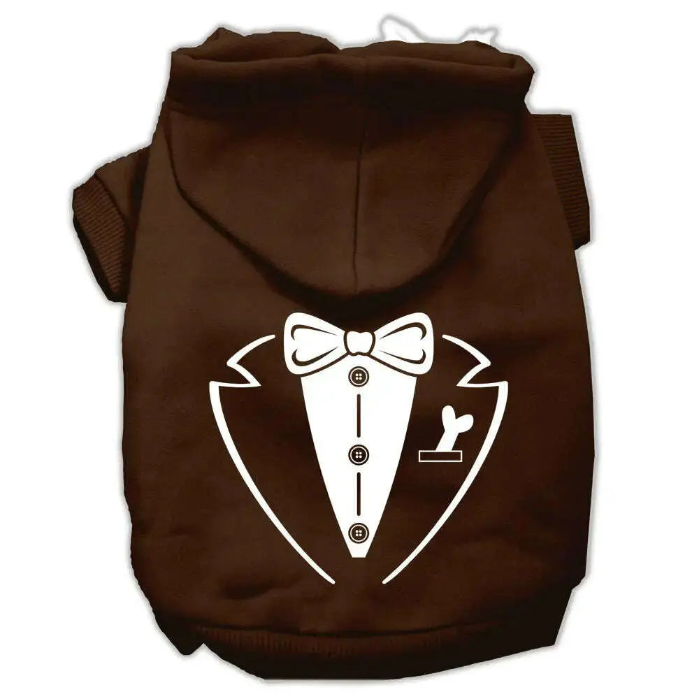 Tuxedo-Screen-Print-Pet-Hoodies-Brown-Size-Sm-GreatEagleInc-319926826