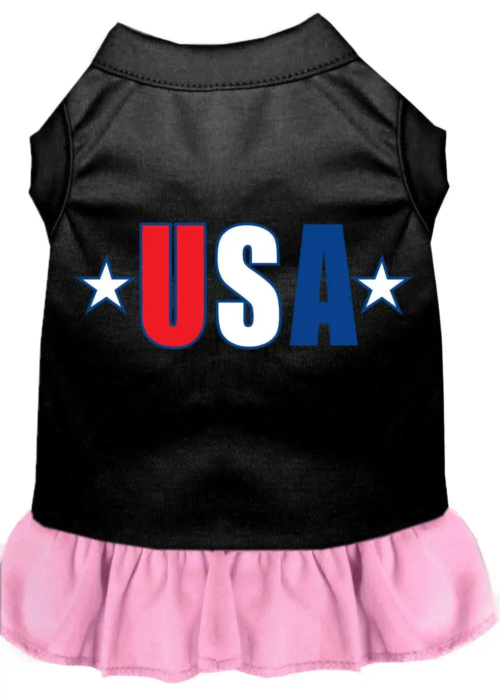 Usa-Star-Screen-Print-Dress-Black-With-Light-Pink-Xs-GreatEagleInc-318705355