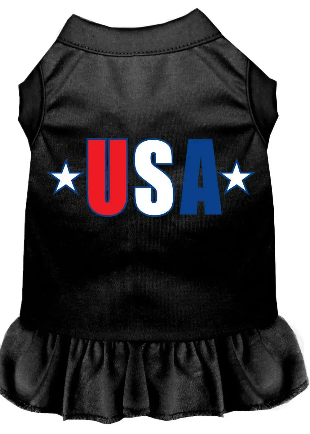 Usa-Star-Screen-Print-Dress-Black-Xxl-GreatEagleInc-318932858