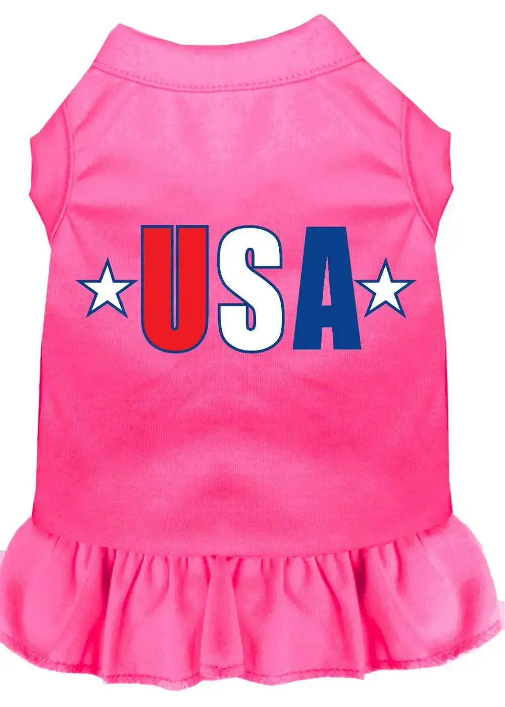 Usa-Star-Screen-Print-Dress-Bright-Pink-Xxl-GreatEagleInc-318933252