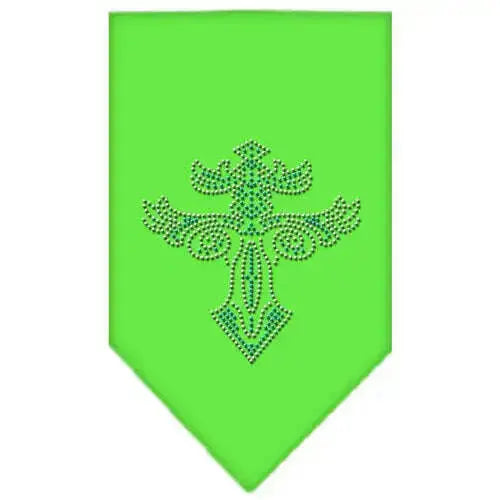 Warriors-Cross-Rhinestone-Bandana-Lime-Green-Large-GreatEagleInc-318547936