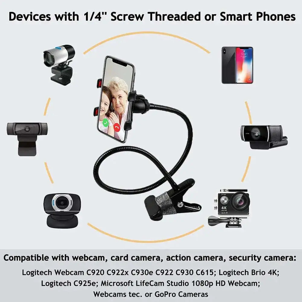 Webcam-Stand-Holder-Enhanced-Desk-Jaw-Camera-Clamp-Bracket-With-Flexible-Gooseneck-Camera-Stand-for-Logitech-Webcam-GreatEagleInc-334092962