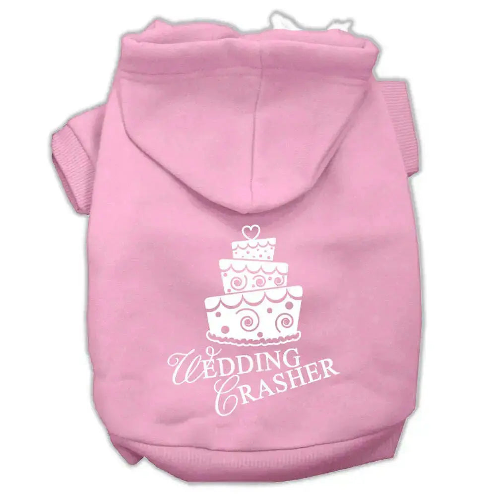 Wedding-Crasher-Screen-Print-Pet-Hoodies-Light-Pink-Size-Sm-GreatEagleInc-319922364