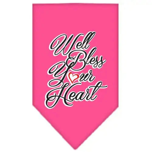 Well-Bless-Your-Heart-Screen-Print-Bandana-Bright-Pink-Small-GreatEagleInc-334291821