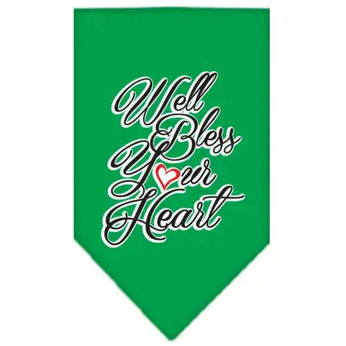 Well-Bless-Your-Heart-Screen-Print-Bandana-Emerald-Green-Large-GreatEagleInc-334291330