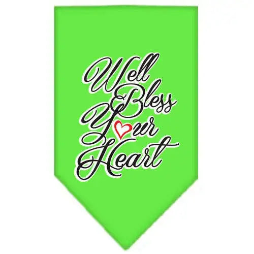 Well-Bless-Your-Heart-Screen-Print-Bandana-Lime-Green-Small-GreatEagleInc-334292223