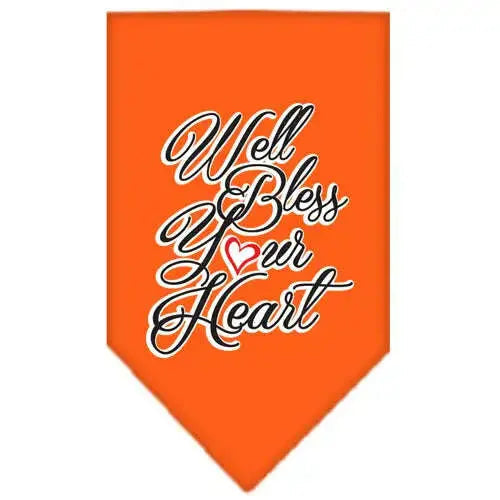 Well-Bless-Your-Heart-Screen-Print-Bandana-Orange-Small-GreatEagleInc-334292557