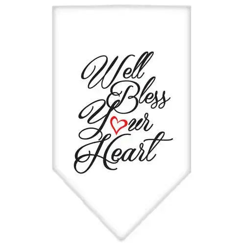 Well-Bless-Your-Heart-Screen-Print-Bandana-White-Small-GreatEagleInc-334292967