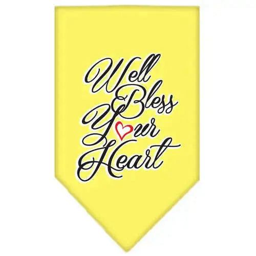 Well-Bless-Your-Heart-Screen-Print-Bandana-Yellow-Small-GreatEagleInc-334293044