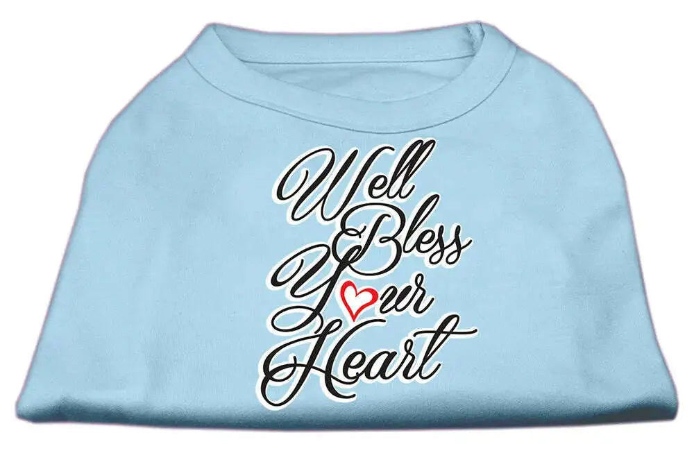 Well-Bless-Your-Heart-Screen-Print-Dog-Shirt-Baby-Blue-Med-GreatEagleInc-334313370