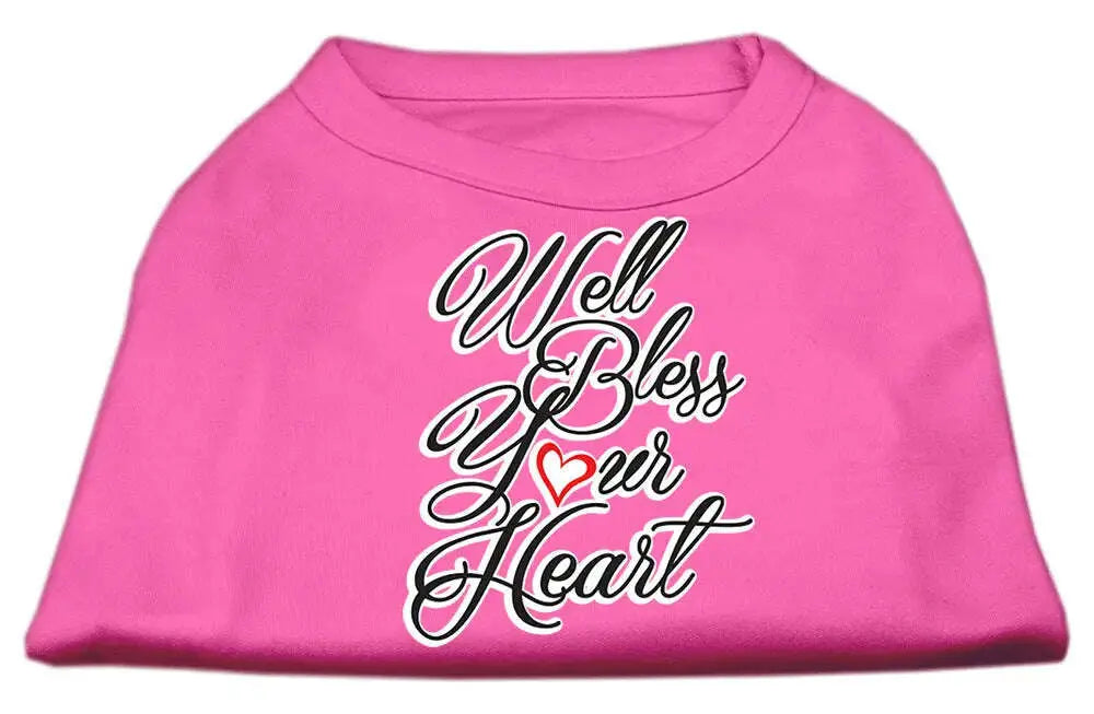 Well-Bless-Your-Heart-Screen-Print-Dog-Shirt-Bright-Pink-Xl-GreatEagleInc-334278899