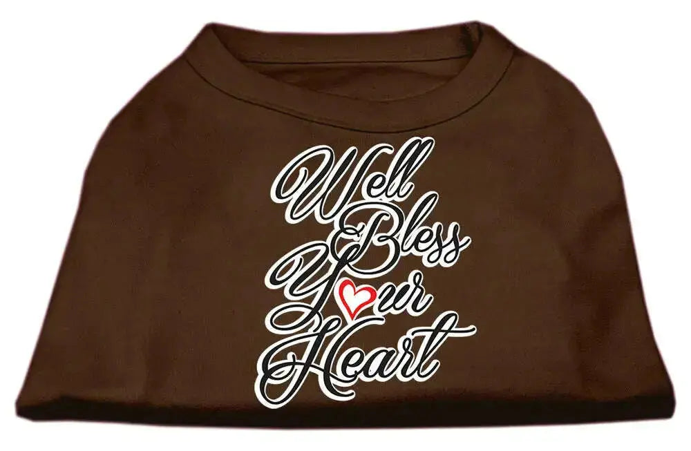 Well-Bless-Your-Heart-Screen-Print-Dog-Shirt-Brown-Lg-GreatEagleInc-334312497