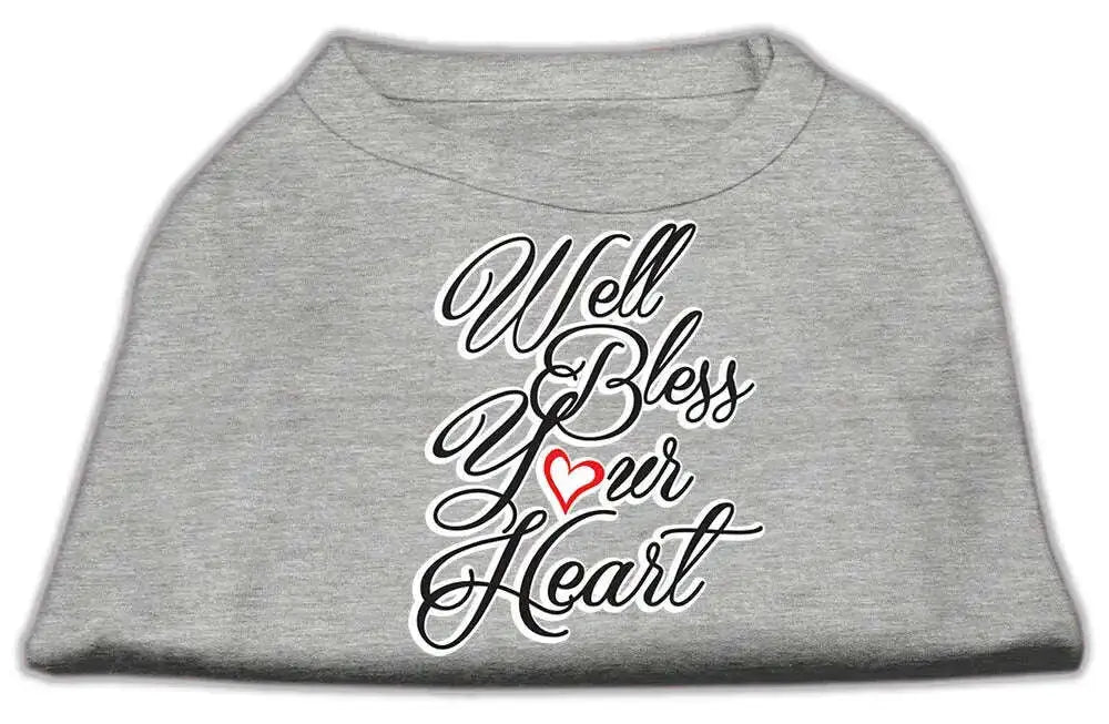 Well-Bless-Your-Heart-Screen-Print-Dog-Shirt-Grey-Med-GreatEagleInc-334313929