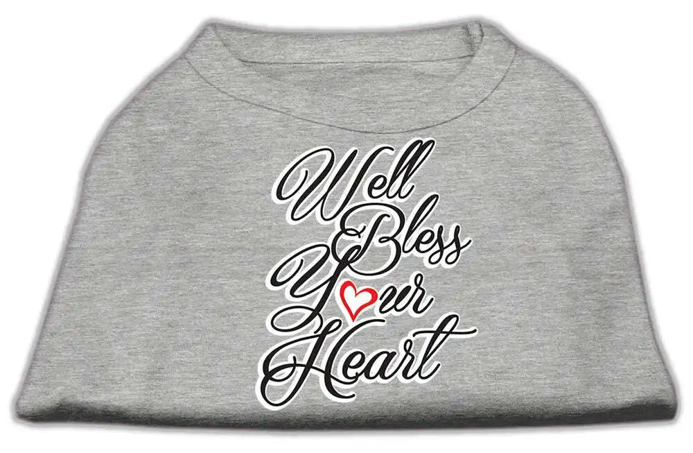 Well-Bless-Your-Heart-Screen-Print-Dog-Shirt-Grey-Sm-GreatEagleInc-334277724