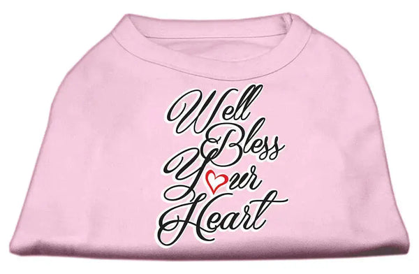 Well-Bless-Your-Heart-Screen-Print-Dog-Shirt-Light-Pink-Lg-GreatEagleInc-334312740