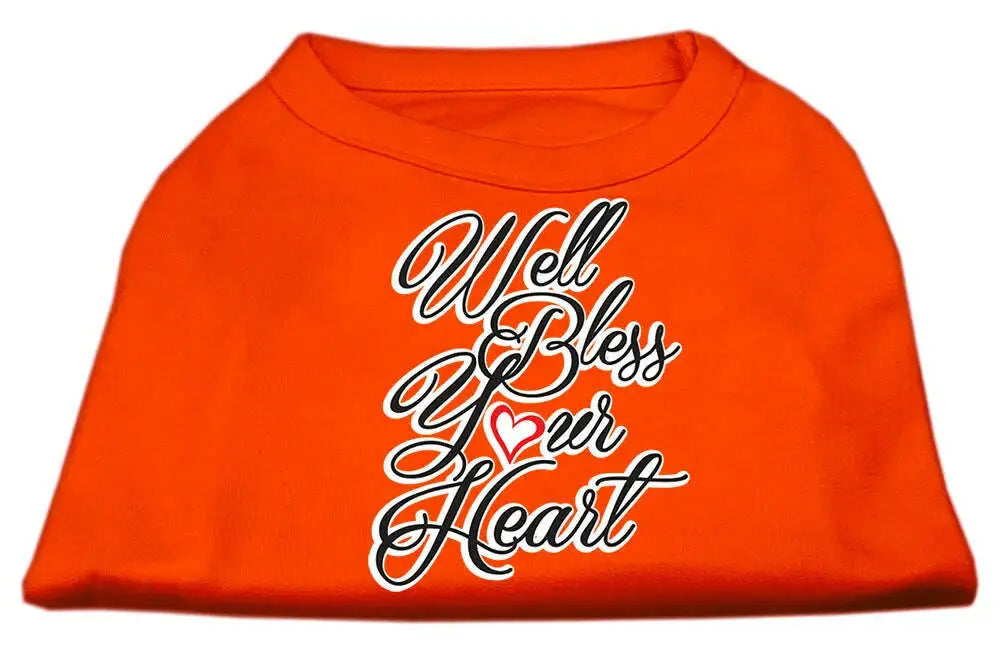 Well-Bless-Your-Heart-Screen-Print-Dog-Shirt-Orange-Sm-GreatEagleInc-334277937
