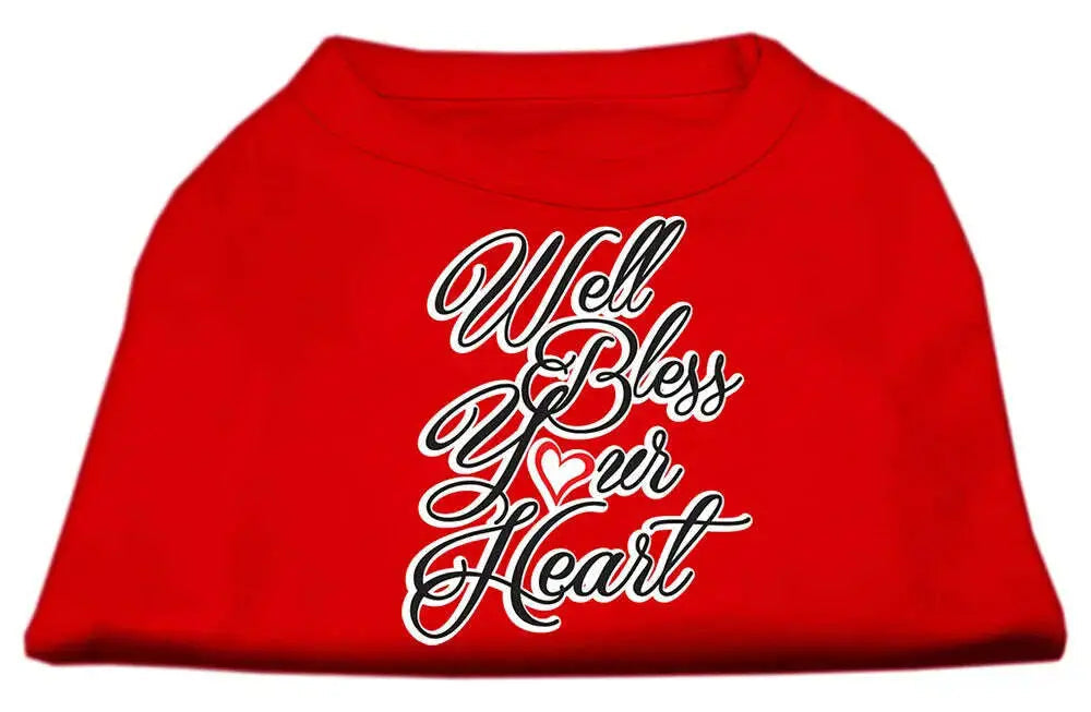 Well-Bless-Your-Heart-Screen-Print-Dog-Shirt-Red-Xs-GreatEagleInc-334280996