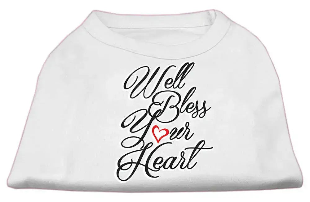 Well-Bless-Your-Heart-Screen-Print-Dog-Shirt-White-Med-GreatEagleInc-334276832