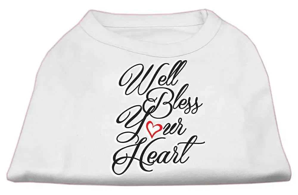 Well-Bless-Your-Heart-Screen-Print-Dog-Shirt-White-Med-GreatEagleInc-334276832