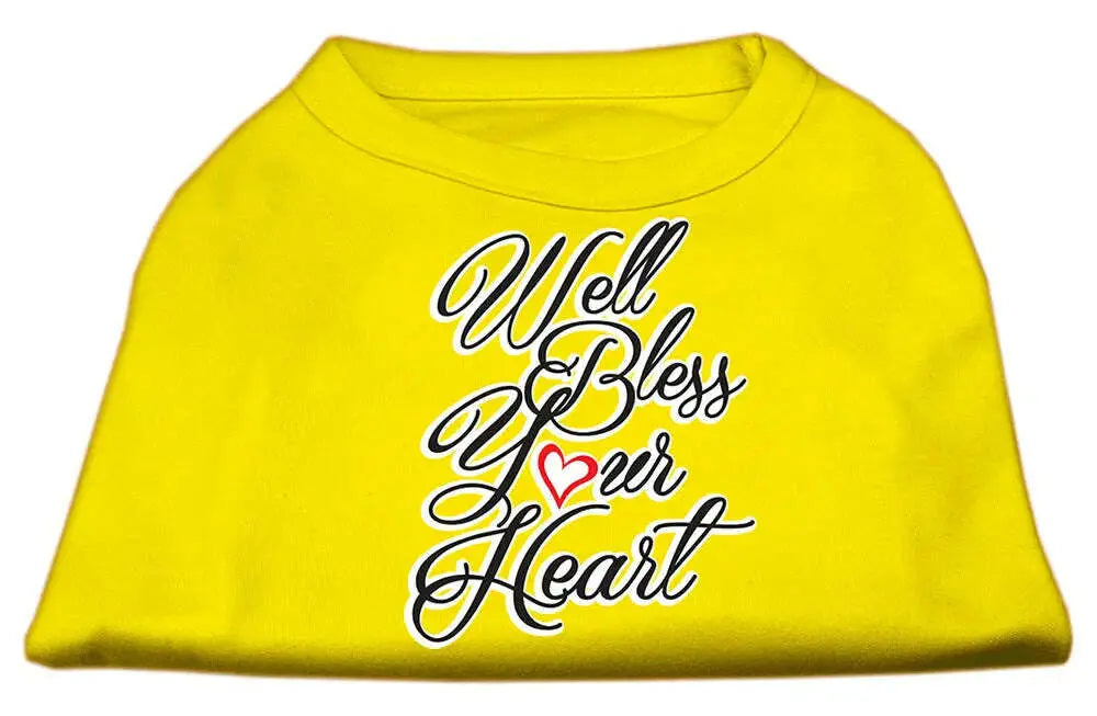 Well-Bless-Your-Heart-Screen-Print-Dog-Shirt-Yellow-Med-GreatEagleInc-334276910