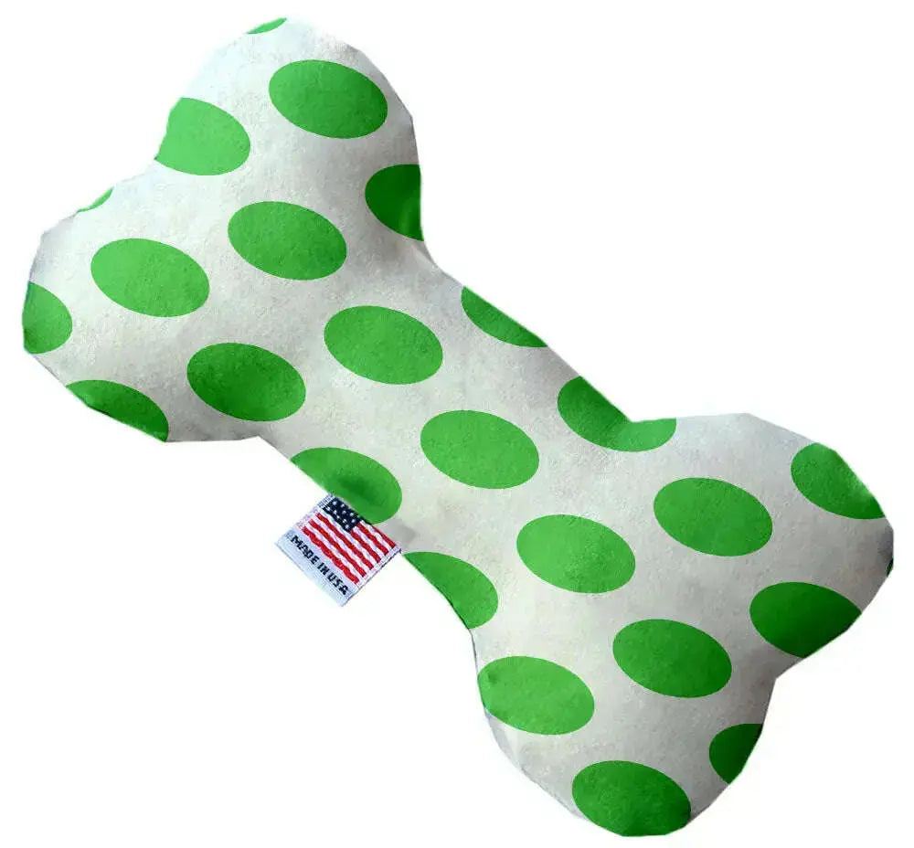 White-And-Green-Dotted-8-Inch-Bone-Dog-Toy-GreatEagleInc-318779450