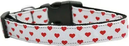White-And-Red-Dotty-Hearts-Nylon-Dog-Collar-Xl-GreatEagleInc-318924572