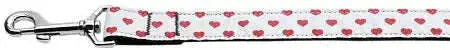 White-And-Red-Dotty-Hearts-Nylon-Dog-Leash-5-8-Inch-Wide-4ft-Long-GreatEagleInc-318924171