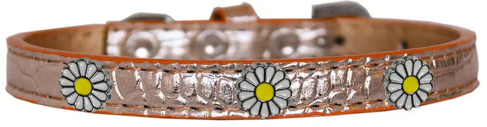 White-Daisy-Widget-Croc-Dog-Collar-Copper-Size-20-GreatEagleInc-319995266