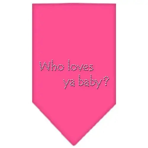 Who-Loves-Ya-Baby-Rhinestone-Bandana-Bright-Pink-Large-GreatEagleInc-333876114